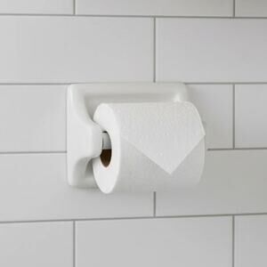 Vintage MCM HomeSource Ceramic Tile Paper Holder White H10 NOS Bathroom